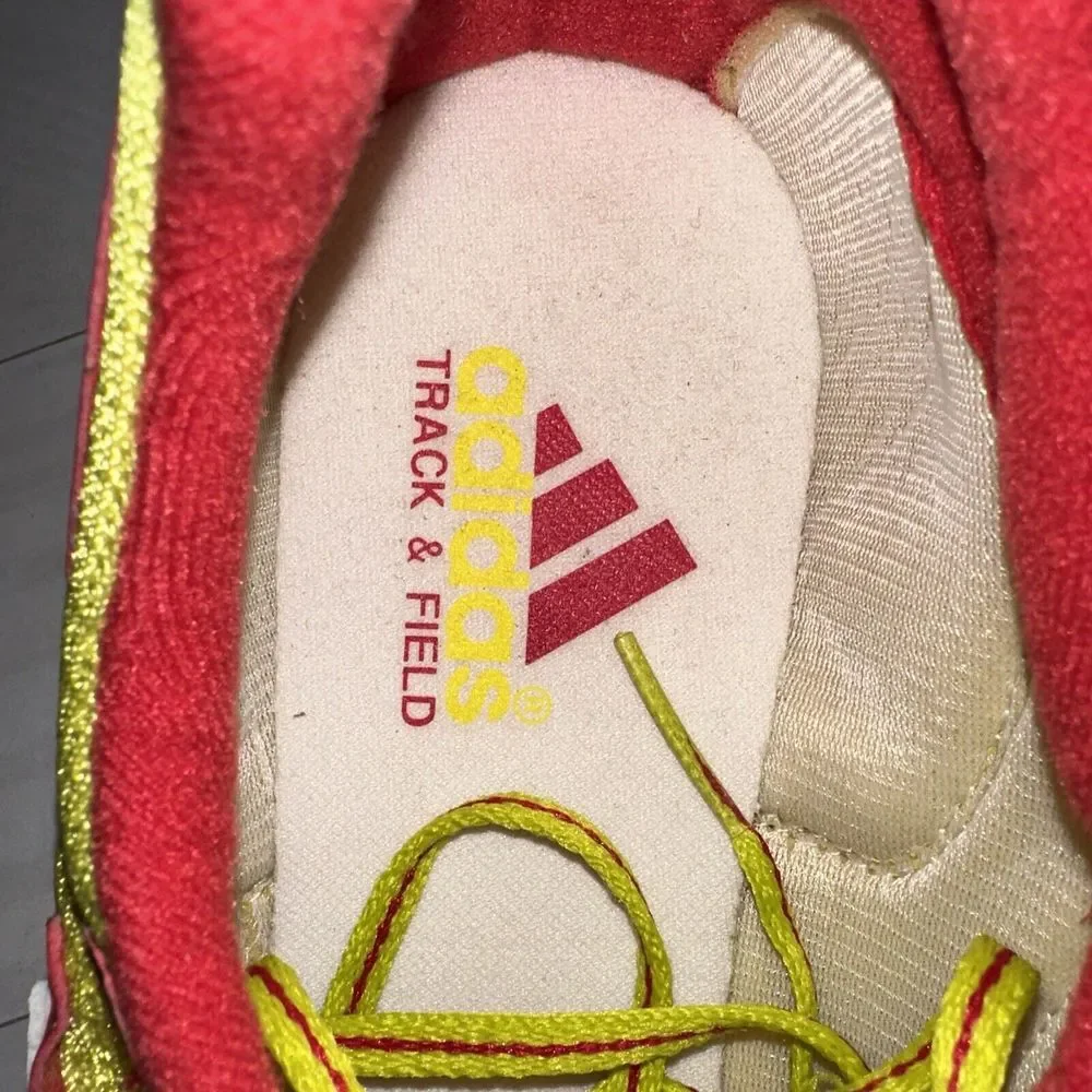 Adidas Meteor 2 SP Men's Size 13 Track Shoes, Yellow Red, 663227 W/spikes & Key